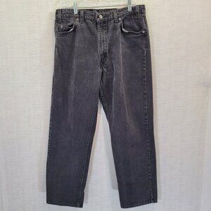 Levis 575 Jeans Mens 36x30 ACT 34x29 Black Bootcut Faded Denim White Tab Vtg